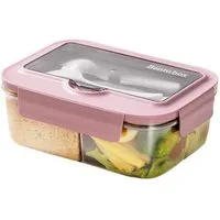 Venkuber Lunchbox 1400ml Bento Lunchbox – 3 Fächer: mikro/spülmaschinenfest, leckfest, Auslaufsicher, BPA-frei, 3 Fächer, 1400ml, inkl. Besteck, stilvoll.