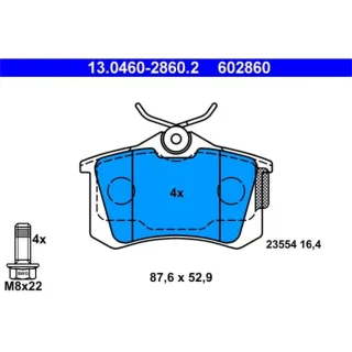 ATE Bremsbel?ge hinten Audi A4 8E