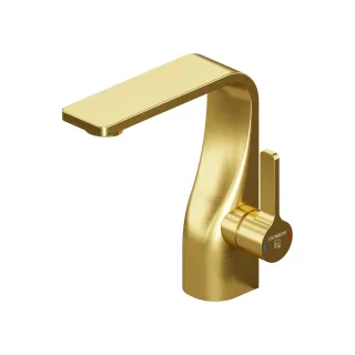 Steinberg Serie 230 Waschtisch-Einhebelmischer mit Ablaufgarnitur, Gold gebürstet 230 1000 2 BG