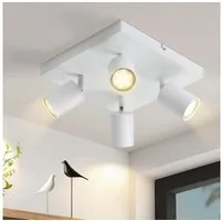 Nettlife Deckenstrahler Deckenstrahler Weiß GU10 4/6 Flammig, 330° Schwenkbar, LED wechselbar, für Wohnzimmer Schlafzimmer Küche Flur