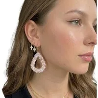 NEXORA Perlenohrringe Perlenohrringe Damen Boho Statement Tropfen Ohrringe (Paar, Paar), Perlenoptik, Tropfenform, goldfarbene Ohrhaken, leicht, elegant