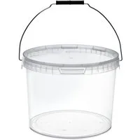 Garronda Putzeimer Eimer mit Deckel Transparent GD-0072, (1-tlg), für Lebensmittel und Chemikalien
