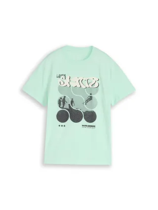 tom tailor kids - Oversize T-Shirt mit Print soft sugar green - Gr. - 152