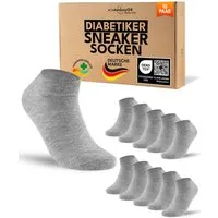 sockenkauf24 Diabetikersocken Sneaker Socken Diabetiker ohne Gummibund & ohne Naht Baumwolle (20-Paar) Diabetiker Socken mit Komfortbund ohne Gummi für Damen & Herren