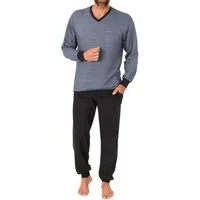 Normann Pyjama Normann Herren Schlafanzug langarm mit Bündchen - auch in Übergrößen
