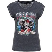 QueenKerosin Print-Shirt Dreams Come True (1-tlg) mit Calavera-Illustration