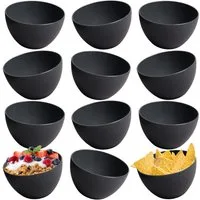 Hausfelder Müslischale Bowl Schüssel 12er Set (Anthrazit), Kunststoff, (12-tlg), Ø 13,5 cm, mikrowellengeeignet, spülmaschinengeeignet