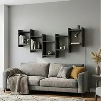 Decortie Wandregal Bat, Modernes Schwebendes Wandregal, 151 x 20 x 64 cm