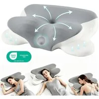 wohnTRAUM24 Nackenstützkissen Nackenkissen Kopfkissen, Memory Foam Kissen, Stabile Nackenstütze, Füllung: 100% Memory Foam, Bezug: 4-Zonen-Stützsystem, Seitenschläfer, Bauchschläfer, Rückenschläfer, Set, Ergonomisches Kissen mit individueller Höhenan