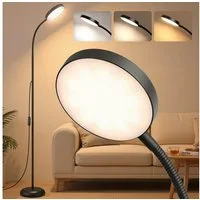 VASAGLE Stehlampe 3 Farben, 10 Helligkeiten, für Kinderzimmer, Büro, Wohnzimmer, Schlanke LED Leselampe Stehend, 22 x 22 x 170 cm