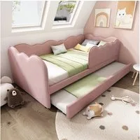 i@home Kinderbett mit Ausziehbett, Tagesbett Sofa Bett mit Lattenrost, 90x190cm (1-tlg., Ideal für kleine Kinderzimmer), Platzsparend und multifunktional