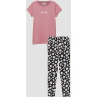 s.Oliver Kurzarmshirt T-Shirt Set aus T-Shirt im A-Shape und Leggings mit All-over-Print