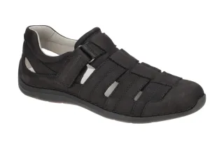 Pius Gabor Herren Slipper 1033.12.01 Schwarz Echtleder Klettverschluss