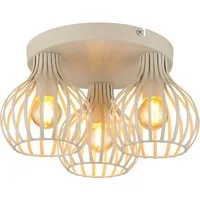 OTTO home Deckenleuchte Yannic, Deckenlampe Metall cremefarben, exkl. 3x E14 40W 230V, ohne Leuchtmittel, ø: 310mm, H: 165mm, Schlichtes & Elegantes Design