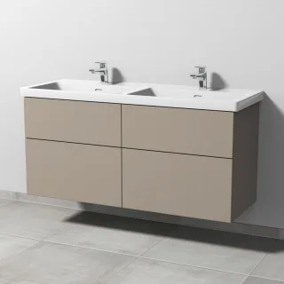 Sanipa 3way Waschtischunterbau zu Villeroy & Boch Subway 3.0 Waschtisch mit 4 Auszügen, Sandgrau-Mat SF85167
