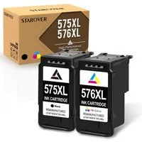 STAROVER 2er für CANON PG-575 576 XXL Patronen Tintenpatrone (für Pixma TR4750i TR4751i TS3550i TS3551i)
