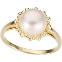 Firetti Goldring Schmuck Geschenk Gold 333 Rund, massiv, mit Süßwasserzuchtperle