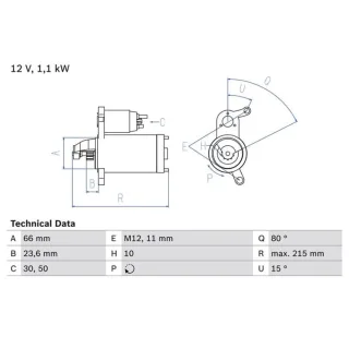Bosch Anlasser 1,1 kW Audi A4 A5 A6 Q5 Porsche Macan 0986024010