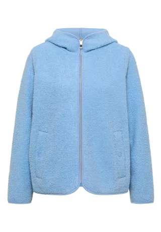 CECIL - Teddy-Jacke mit Kapuze blau - Gr. - S
