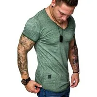 REPUBLIX T-Shirt AVA Herren Vintage Oversize Verwaschen V-Ausschnitt Shirt