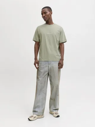 JACK&JONES - JORNORREBRO EMB TEE SS CREW NECK NOOS Seagrass - Gr. - XL