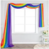 Joyswahl Querbehang (1 St), ohne, transparent, Voile, Freihanddeko Regenbogenfarben Gardineschal Modern Vorhänge 500cm 140cm