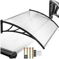 tectake Anbaudach Vordach transparent, wetterfest und UV-beständig, 120 x 93 cm, (Komplettset mit Montagematerial), in Bogenform für Haustier, Balkon und Garten