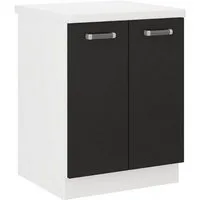Küchen-Preisbombe Unterschrank 60 cm Küche Omega Schwarz Weiss Küchenzeile Einbauküche Küchenzeile