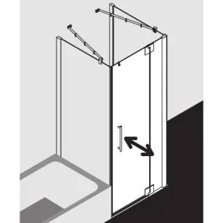 Kermi Pasa XP Pendeltür 1-fl. Festfeld für Seitenwand PX1WR075201AK 75x200cm, silber mattglanz, ESG klar, rechts, auf Duschwanne