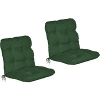 Beautissu Sitzauflage 2er Set Niedriglehner Auflagen Set Flair NL, 100x50x8cm, Dunkelgrün, 2er Sitzkissen Niederlehner, Sitzpolster Gartenstuhl & Gartenmöbel
