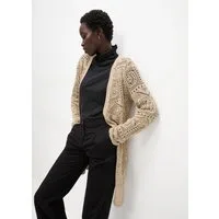 bonprix Longstrickjacke (1-tlg) lockere und offene Passform, mit femininem Lochmuster, casual Stil