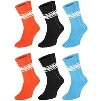 Chili Lifestyle Sportsocken College Socken Crew Socks Damen Herren orange blau schwarz Baumwolle (Multipack, 6-Paar, 3 Farbdesigns) Elastischer Bund
