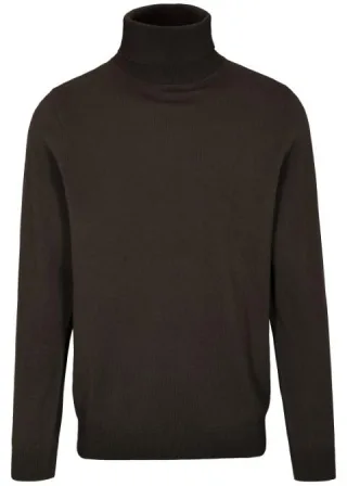 BASEFIELD - Rollkragen Pullover mocca - Gr. - S