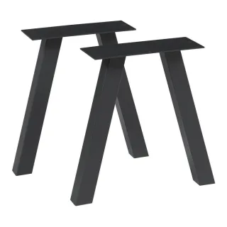 [en.casa] Tischgestell-Set, Schwarz, Metall, 40x42x12 cm, Esszimmer, Tische, Esstische, Tischsysteme, Tischgestell