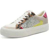 Tamaris Plateausneaker, Freizeitschuh, Halbschuh, Schnürer mit Kontrastbesätzen und Glitzer