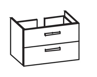 Artiqua 414 Waschtischunterschrank für Avento 415681 Graphit Struktur quer, 414-WU2L-V147-7070-401 414-WU2L-V147-7070-401