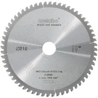 metabo Kreissägeblatt, 216 x 30 mm, Zähnezahl 60, "multi cut - classic" f. Holz / Metall