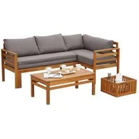 Gartenmöbel Ambiente Gartenlounge-Set Paraguay, (Multifunktionsset, Eckset mit ausziehbarer Sitzfläche), ausziehbare Sitzfläche, höhenverstellbarer Tisch