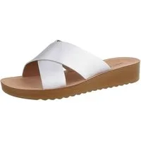 Ital-Design Damen Mules Freizeit Pantolette (86345093) Keilabsatz/Wedge Keilsandaletten in Silber