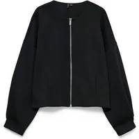 Vero Moda Kurzjacke VMUMA LS O-NECK ZIP BOMBER JRS Materialmix, loose fit