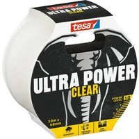 tesa Klebeband ULTRA POWER CLEAR Reparaturband, wetterfestes Panzertape (Packung, 1-St) ideal zum Reparieren, Abdichten & Befestigen - transparent