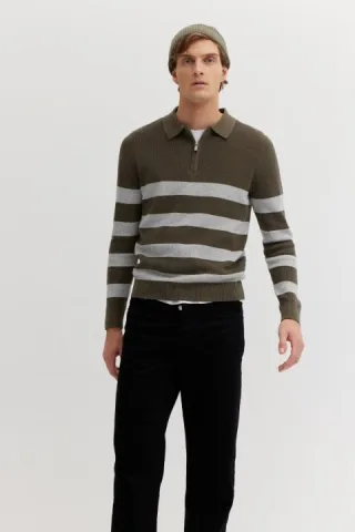 BASEFIELD - Polo Pullover green chrome - Gr. - 3XL