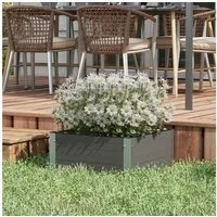 Outsunny Hochbeet Blumenkasten, Pflanzkasten mit offenem Boden (Gemüsebeet, 1 St., Kräuterhochbeet), für Garten, Balkon, Grau, 60 x 60 x 30 cm