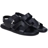 Desa DESA Herren-Ledersandalen mit Klettverschluss Badezehentrenner