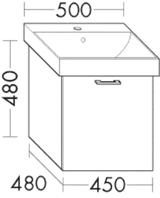 Burgbad Waschtischunterschrank System 30 Preisgruppe 3 Diago 480x450x480 Weiß Hochglanz WWCS045F1507