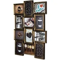 Levandeo® Bilderrahmen Collage, levandeo Bilderrahmen Collage 54x72cm 12 Fotos 13x18cm Kupfer Schwarz