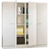 Flex-Well Mehrzweckschrank-Set LUCCA, 4-teilig, Büro, Ankleide, Küche oder Werkstatt.., Breite 200 cm, (Komplett-Set, 4-St., bestehend aus: 4 Vorratsschränken mit jeweils 4 großen Fächern), Kombination aus 4 Vorratsschränken
