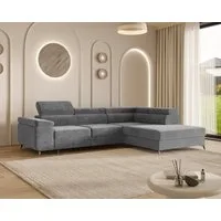 MOEBLO Ecksofa OSTIN, 290 cm – Modernes L-Sofa mit Schlaffunktion, Bettkasten und verstellbaren Kopfstützen, Cord oder Strukturstoff, - (BxHxT): 290 x 75–90 x 202 cm