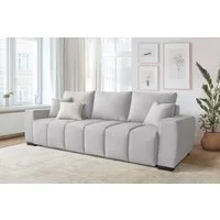 Home affaire Schlafsofa Bello, B: 239 cm, Liegefl. 142x194 cm, Bettfunktion, Bettkasten & 2 Zierkissen, Federkern