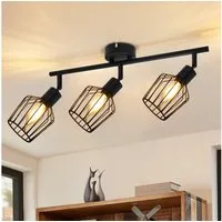 ZMH Deckenleuchte Wohnzimmer 3 Flammig Vintage E14 Deckenstrahler 90° Drehpunkt für Flur, IP20 Staubgeschützt Schwenkbar Vintage Ceiling Spot, ohne Leuchtmittel, Home Flexibilität